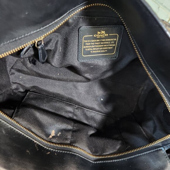 Euc Coach Blake Carryall Black Leather Shoulder Bag Purse - Picture 15 of 15